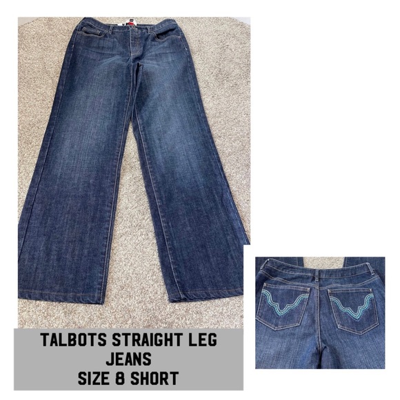 Talbots Denim - Talbots high rise straight leg jeans with stretch size 8 short￼